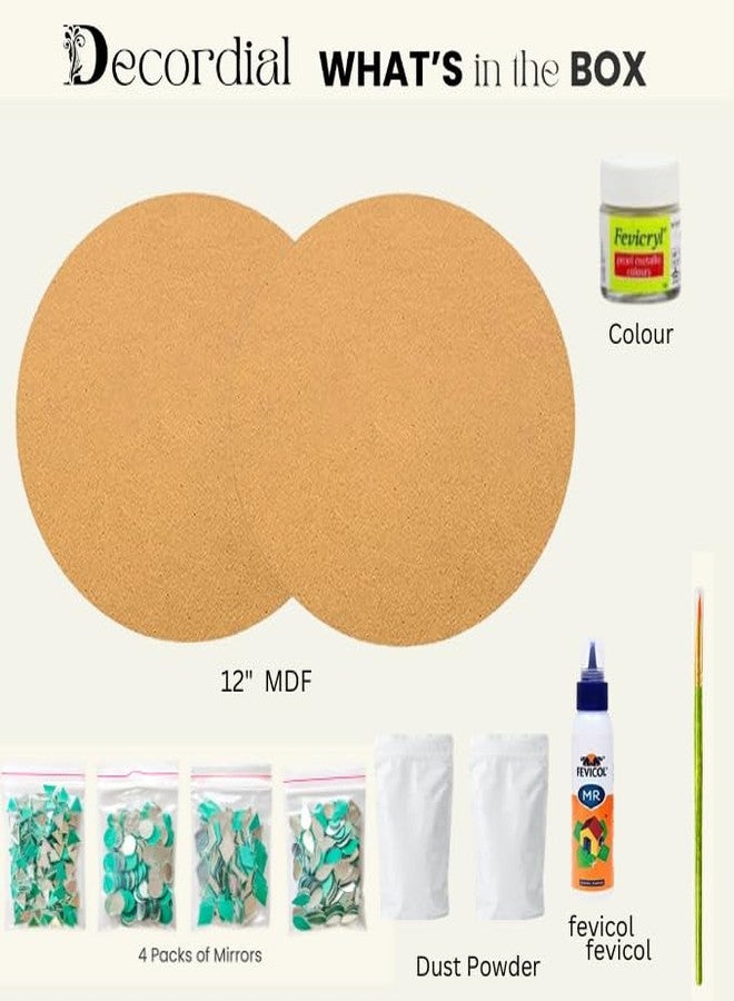 Decordial 12" Round MDF Mosaic Art | DIY Wall Décor & Craft Kit | Handmade Mosaic Design for Home, Living Room, Office | Artistic Craft Activity for Adults & Kids - Image 2